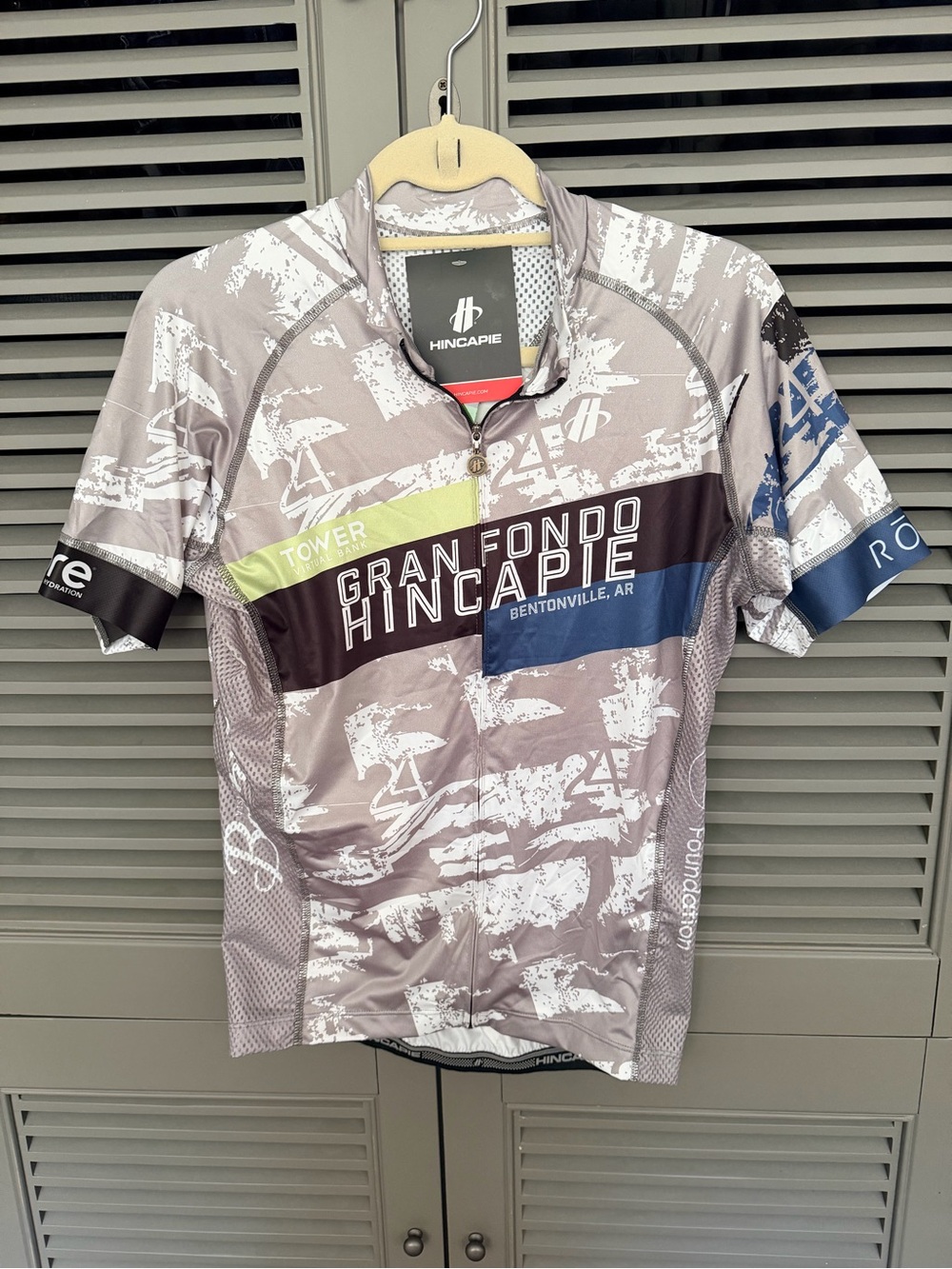 Hincapie Men's Cycling Jersey - Gray with Blue & Black Accents